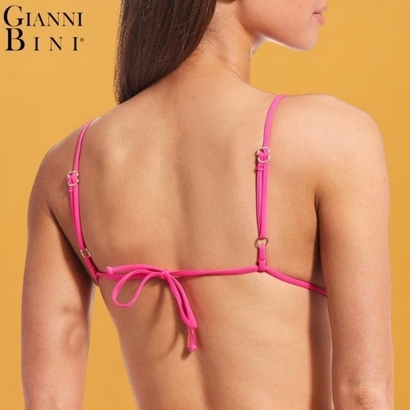 GIANNI Bini Neon Solids Triangle Bralette Swim Top - Picture 2 of 10